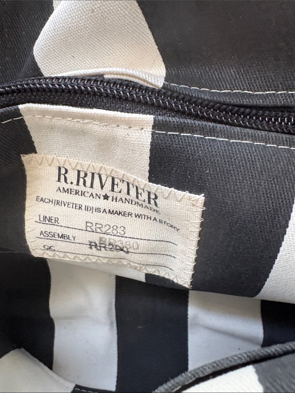 R. Riveter Navy Canvas Crossbody Bag with Adjustable Strap - Picture 7 of 9